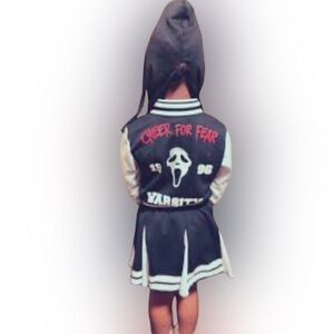 Ghost Face Cheer For Fear 2 Piece Halloween Cheer Set XL 14-16